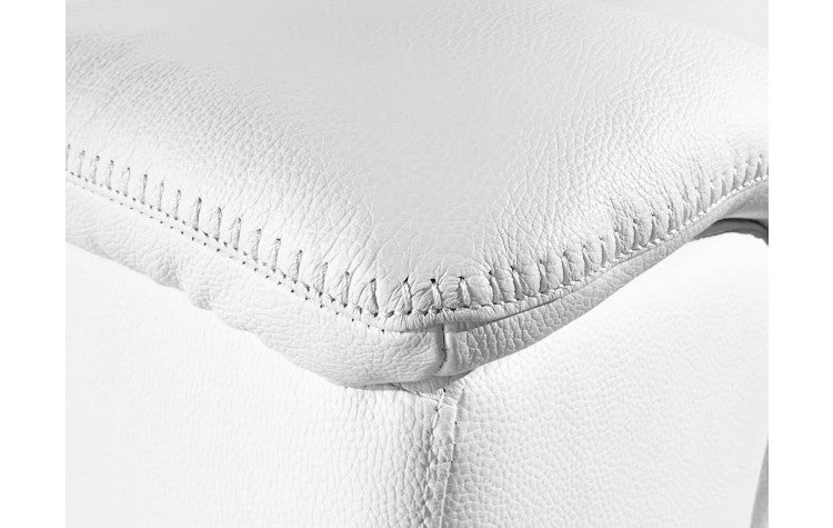 DivanItalia White 8-Piece Sectional – Top Grain Italian Leather with 4 Power Recliners and 2 Consoles